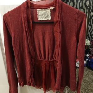 Red cardigan